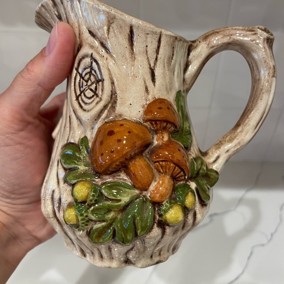 Vintage Toadstool Forest Woodland 70’s Pottery Pitcher - Picture 5 of 5